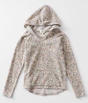 BKE Youth Girls Cozy Fleece Leopard Print Hoodie Size Large